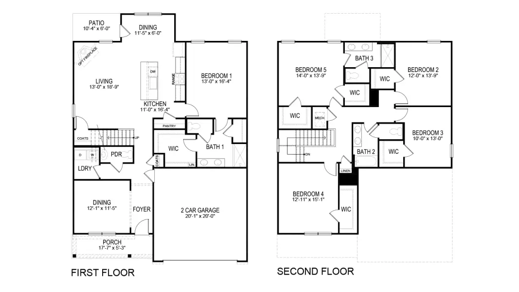 2D floor plan layout of this home in Irwin Oaks, Corryton, TN (Image 2).