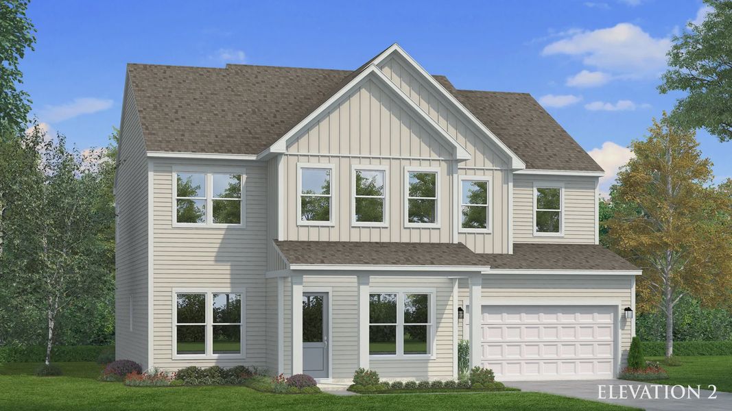 Representative exterior photo of a completed home built from the Solace II by DRB Homes in Richvale Estates, Fairview, TN (Image 23). Representative exterior photo of a completed home built from the Solace II by DRB Homes in Richvale Estates, Fairview, TN (Image 23).