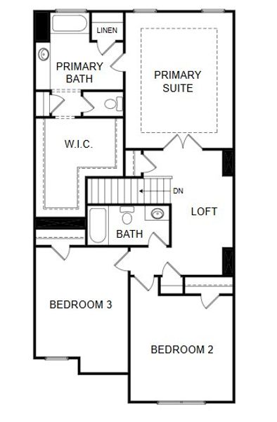 2D floor plan layout for the Oglethorpe by Piedmont Residential in Castleberry Pointe, Dawsonville, GA (Image 4).