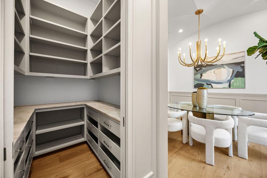 HUGE walk-in Pantry w/ additional pot/pan drawers, plenty of counter space for appliances & myriad of top shelving.1st floor Secondary Bedroom w/ en-suite bathroom. HUGE walk-in Pantry w/ additional pot/pan drawers, plenty of counter space for appliances & myriad of top shelving.1st floor Secondary Bedroom w/ en-suite bathroom.