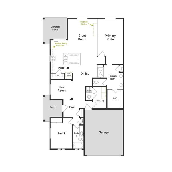 2D floor plan layout of this home in The Reserve at Green Valley Ranch, Aurora, CO (Image 4).