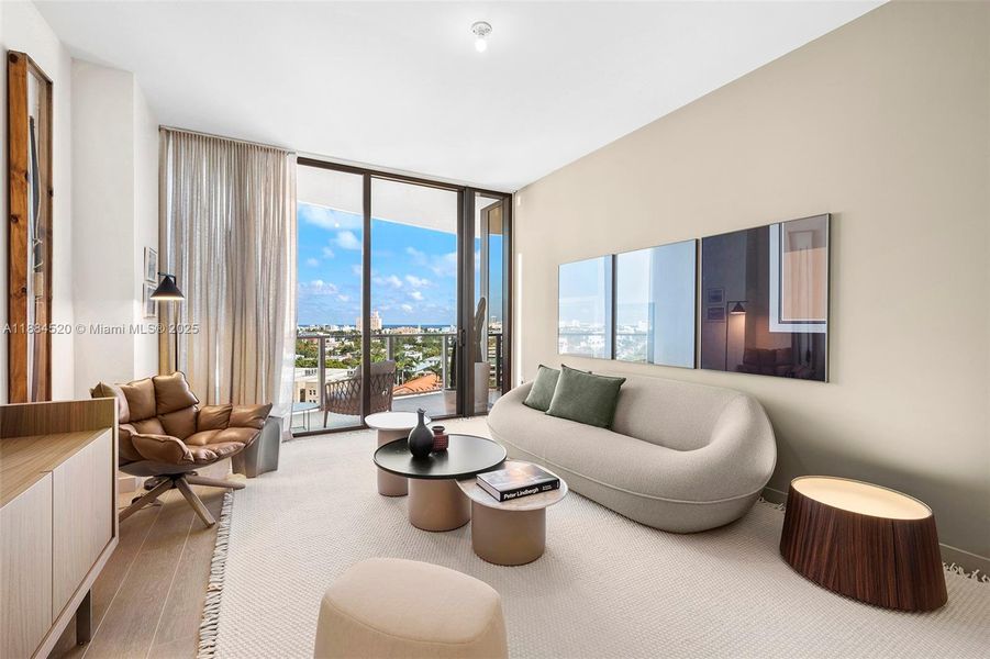 Furnished interior view inside a new home in , Miami Beach (Image 15).