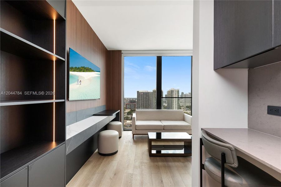 Furnished interior view inside a new home in , Miami (Image 15). Furnished interior view inside a new home in , Miami (Image 15).