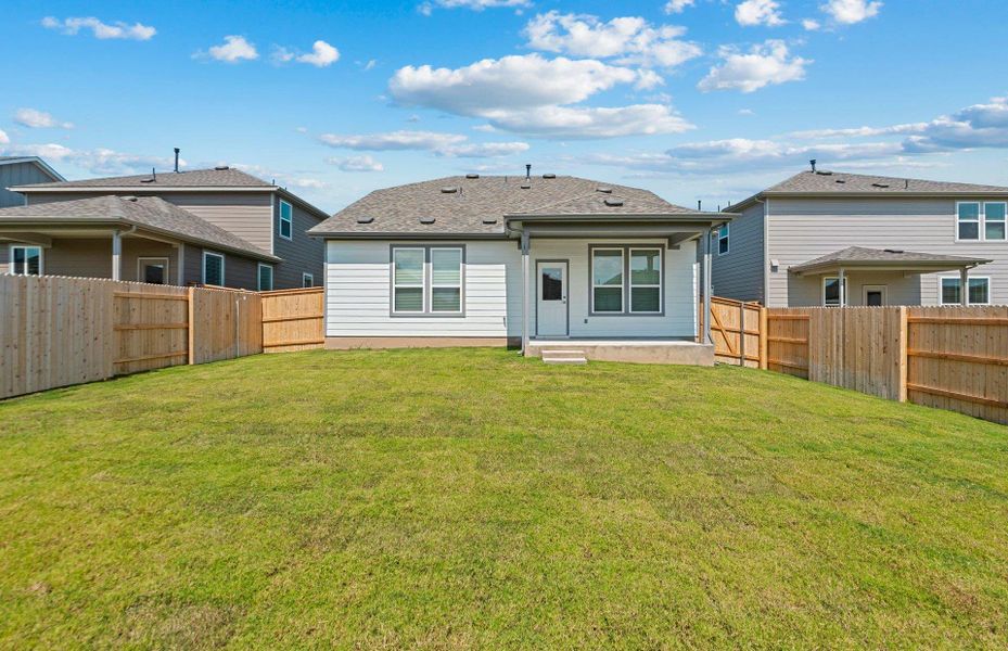 Exterior details and patio area of a home in Patterson Ranch, Georgetown (Image 25). Exterior details and patio area of a home in Patterson Ranch, Georgetown (Image 25).