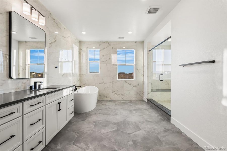 Furnished interior view inside a new home in Luxe at The Canyons, Castle Pines (Image 34).