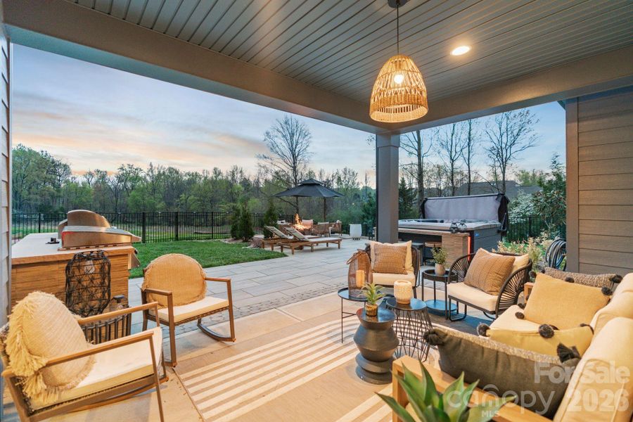 Exterior details and patio area of a home in Amara Chase, Huntersville (Image 30).