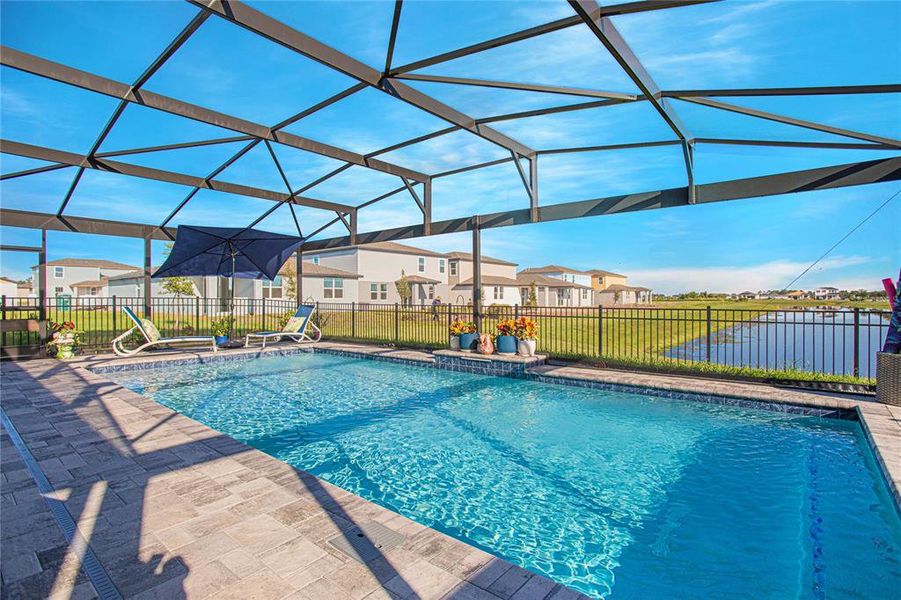Exterior details and patio area of a home in The Reserve at Twin Lakes, St. Cloud (Image 2).