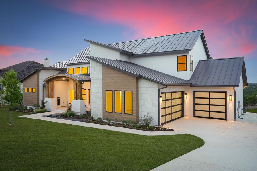 Front exterior of a new home in , Kingsland, TX, highlighting curb appeal (Image 1).