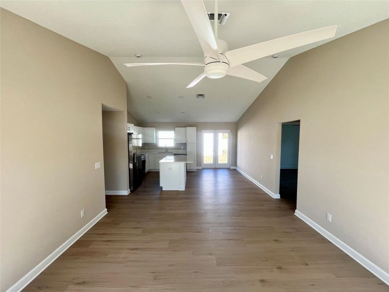 Laminate floors throughout