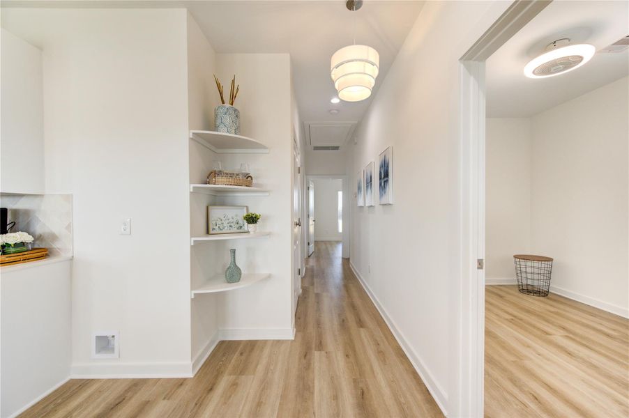 Functional hallway with clean design and additional storage