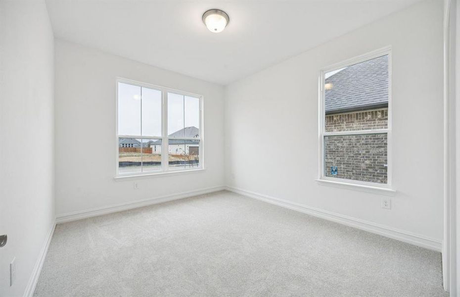 *Floorplan representation, not actual home  - Spacious secondary bedroom with large windows