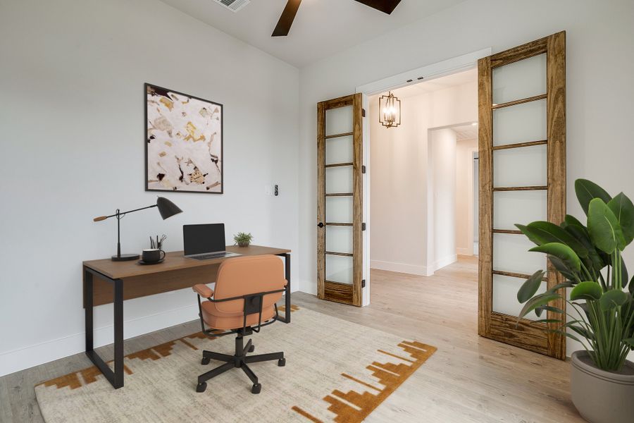Representative furnished interior of a home built from the The Edinburg by Kenmark Homes in Paloma Ranches, Justin (Image 8). Representative furnished interior of a home built from the The Edinburg by Kenmark Homes in Paloma Ranches, Justin (Image 8).