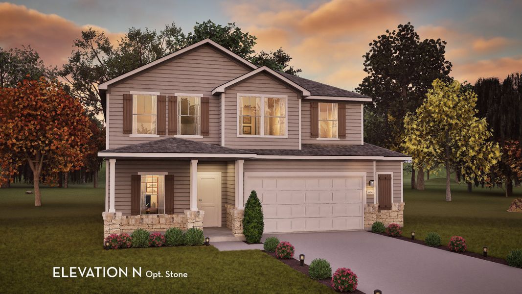 Representative exterior photo of a completed home built from the Rio Grande by CastleRock Communities in Paramount, Kyle, TX (Image 21).