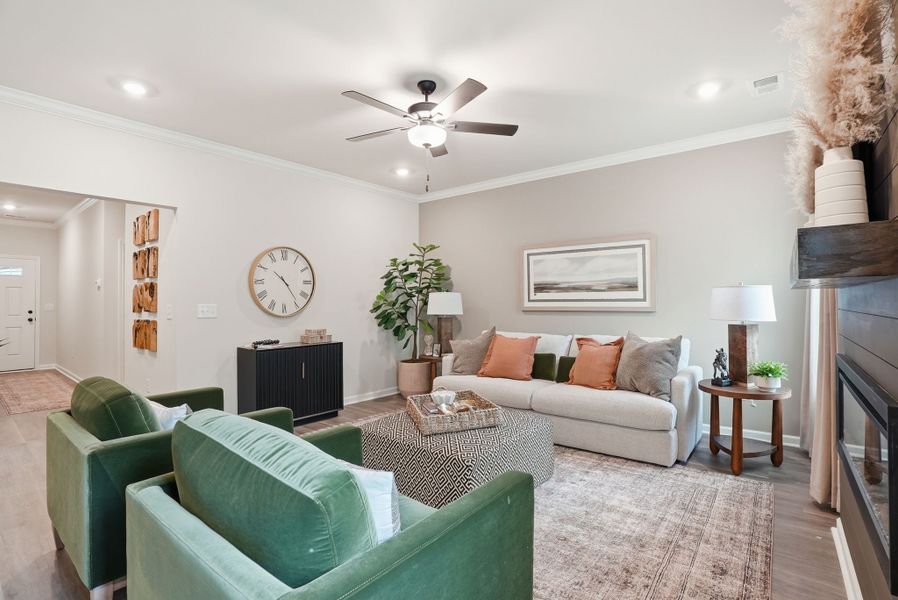 Representative furnished interior of a home built from the Myrtle Select M by McGuinn Homes in Broadway Lake, Anderson (Image 10).