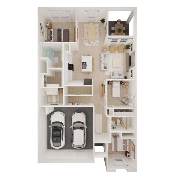2D floor plan layout for the Clyde by K. Hovnanian® Homes in Laveen Springs, Laveen, AZ (Image 6). 2D floor plan layout for the Clyde by K. Hovnanian® Homes in Laveen Springs, Laveen, AZ (Image 6).