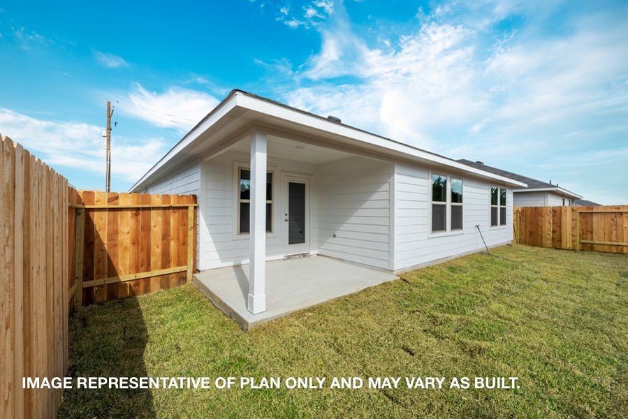 Representative exterior details of a home built from the Texas Cali by D.R. Horton in Harrington Trails at The Canopies, New Caney (Image 4). Representative exterior details of a home built from the Texas Cali by D.R. Horton in Harrington Trails at The Canopies, New Caney (Image 4).