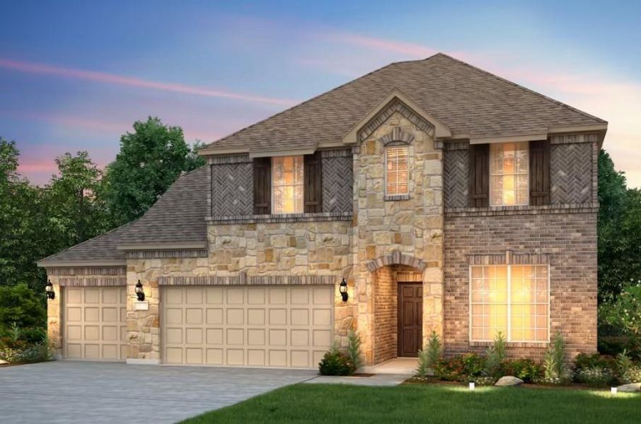 Pulte Homes, Lexington elevation D, rendering