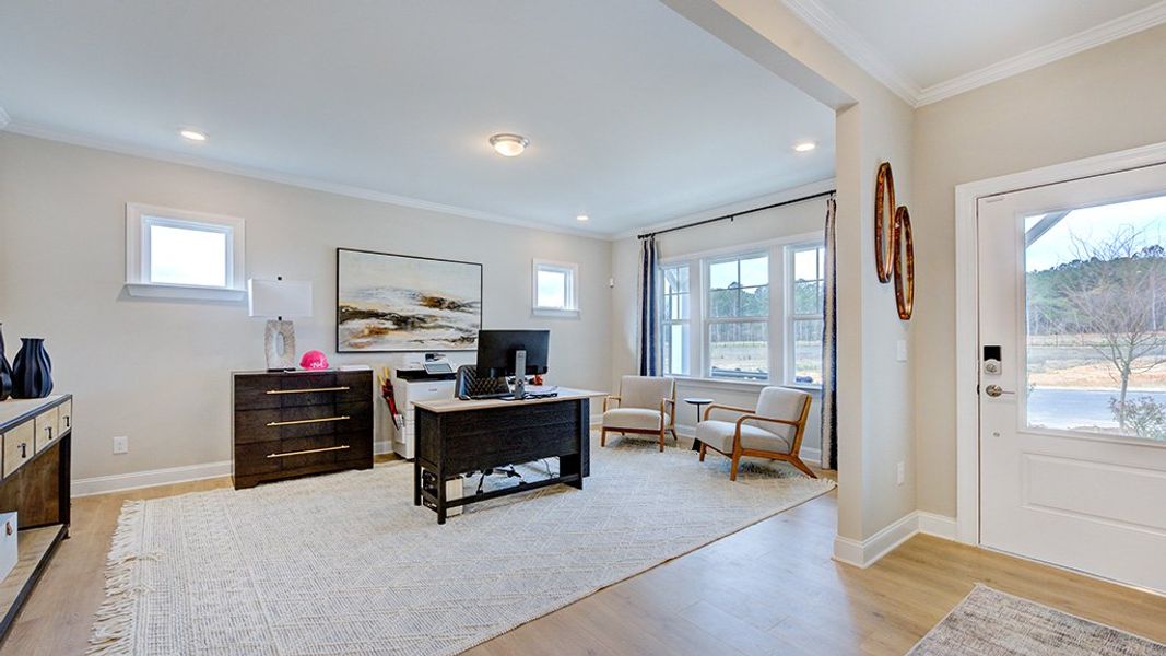 Furnished interior view inside a new home in Radford Glen, Wake Forest (Image 6). Furnished interior view inside a new home in Radford Glen, Wake Forest (Image 6).