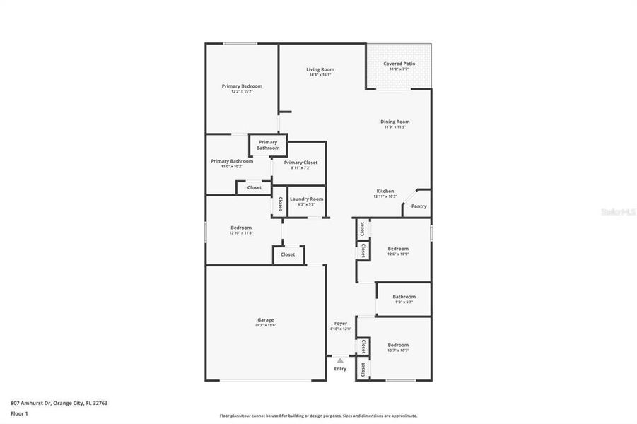 2D floor plan layout of this home in Cadence at Parc Hill, Orange City, FL (Image 5).