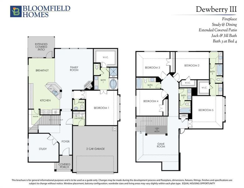 2D floor plan layout of this home in Union Park Classic 55, Little Elm, TX (Image 2).