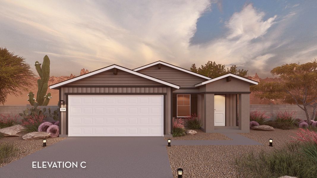 Representative exterior photo of a completed home built from the Choctaw by CastleRock Communities in Perkinsville, Chino Valley, AZ (Image 14).