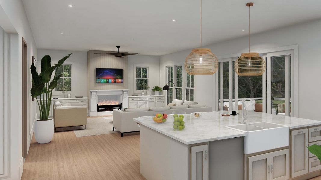 Furnished interior view inside a new home in , Isle Of Palms (Image 9).