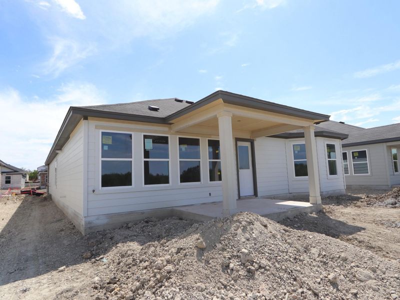 Exterior details and patio area of a home in Marble Creek Crossing, Austin (Image 11). Exterior details and patio area of a home in Marble Creek Crossing, Austin (Image 11).