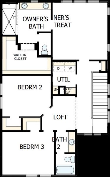 2D floor plan layout of this home in Trailside at Cottonwood Creek, Colorado Springs, CO (Image 3).