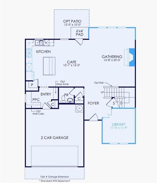 2D floor plan layout of this home in Hunters Creek, Flowery Branch, GA (Image 4).