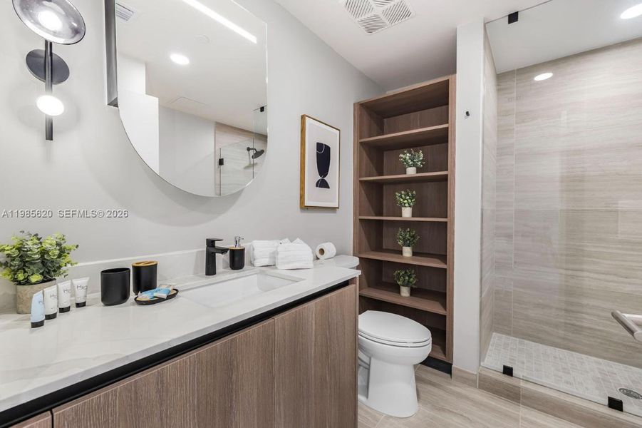 Furnished interior view inside a new home in , Miami Beach (Image 9). Furnished interior view inside a new home in , Miami Beach (Image 9).