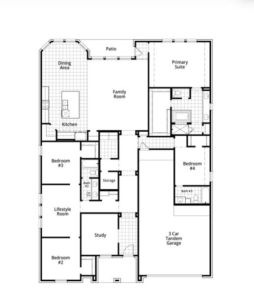 2D floor plan layout for the Fleetwood by Highland Homes in Goodland, Venus, TX (Image 5).