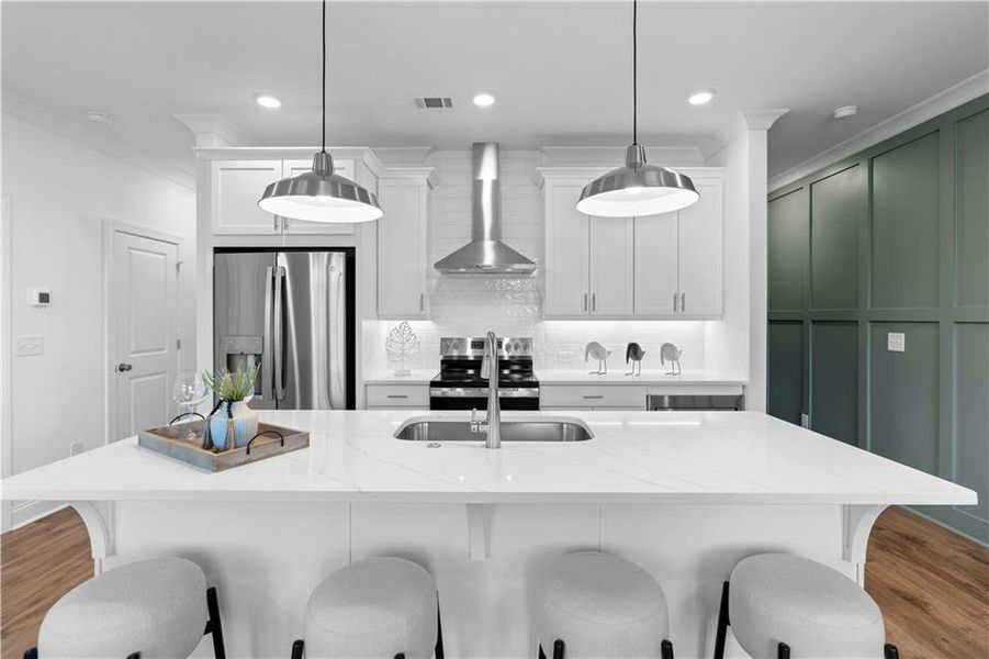 Furnished interior view inside a new home in Market Square at Sawnee Village, Cumming (Image 15).