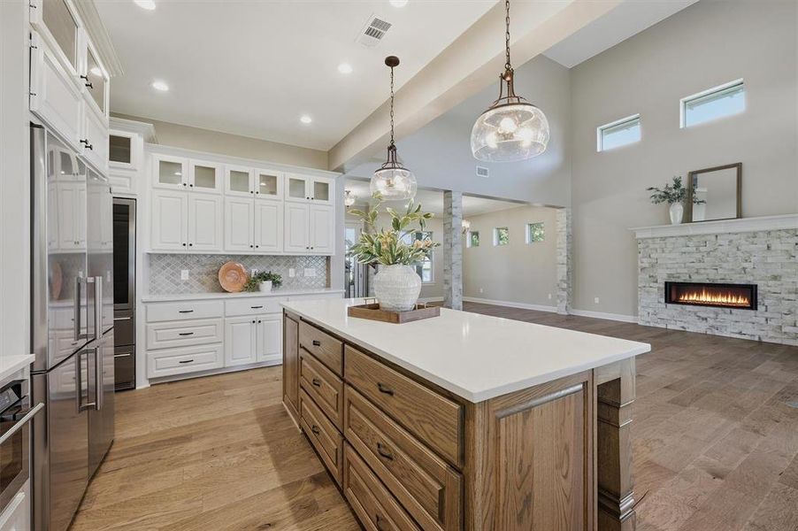 Extra Space in this kitchen and  built - In Freezer and Refrigerator
