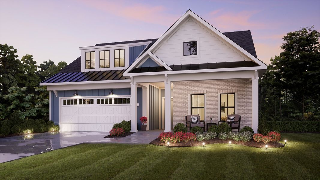 Representative exterior photo of a completed home built from the Capri by Epcon Communities in Lakeside at Millican Reserve, College Station, TX (Image 18).