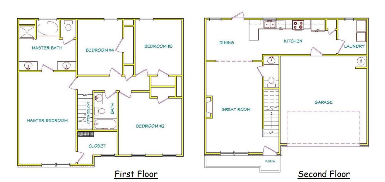 2D floor plan layout for the Balsam by Capshaw in Garden Walk, Jackson, GA (Image 2). 2D floor plan layout for the Balsam by Capshaw in Garden Walk, Jackson, GA (Image 2).