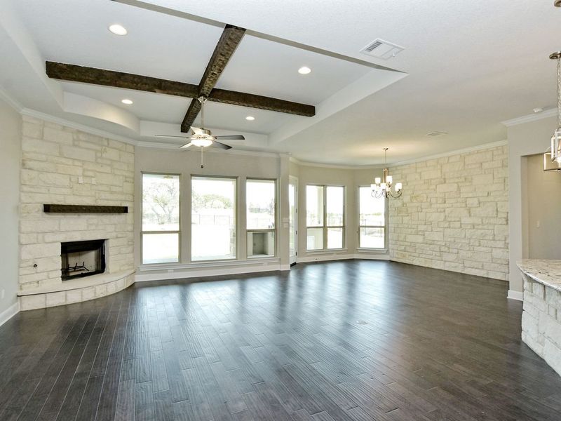 Representative unfurnished interior of a home built from the Madera II by Giddens Homes in Scofield Farms Estates, Georgetown (Image 327).