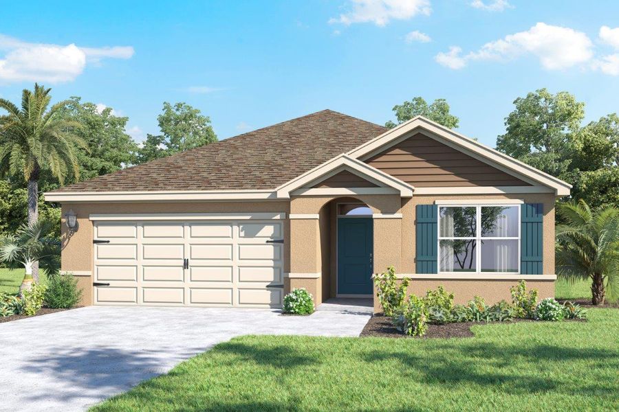 Representative exterior photo of a completed home built from the Aria by D.R. Horton in Annabelle Estates, Lake Wales, FL (Image 17).