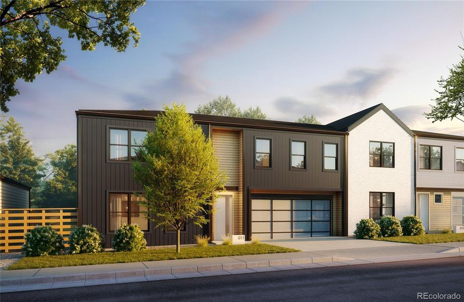 Front exterior of a new home in , Arvada, CO, highlighting curb appeal (Image 1). Front exterior of a new home in , Arvada, CO, highlighting curb appeal (Image 1).