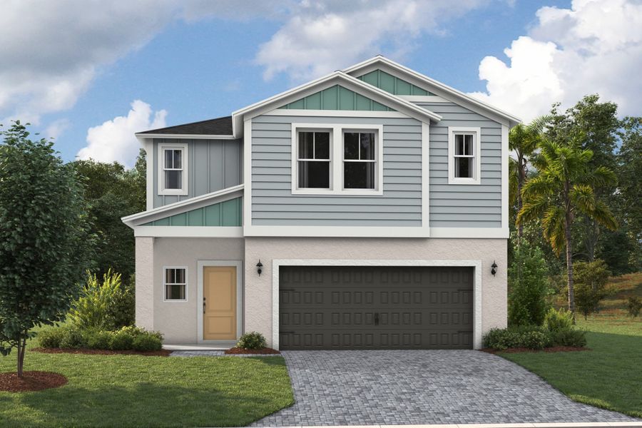 Representative exterior photo of a completed home built from the Indigo by Casa Fresca Homes in Pasadena Ridge, Zephyrhills, FL (Image 1).