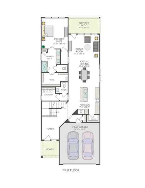 2D floor plan layout of this home in Terrace Collection At Turner's Crossing, Buda, TX (Image 3).