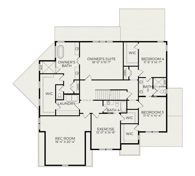 2D floor plan layout for the Delaney by Homes by Dickerson in Lowery Estates, Wake Forest, NC (Image 3).