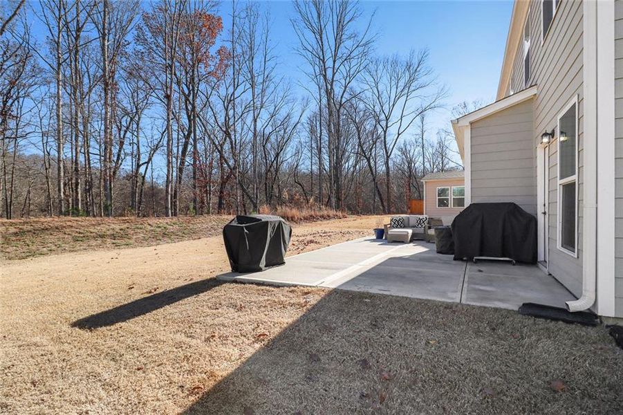 Exterior details and patio area of a home in Pinebrook at Hamilton Mill, Auburn (Image 27). Exterior details and patio area of a home in Pinebrook at Hamilton Mill, Auburn (Image 27).