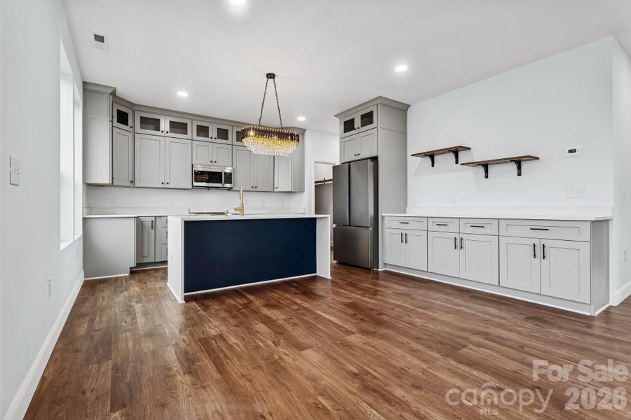 view of the dining and kitchen areas
