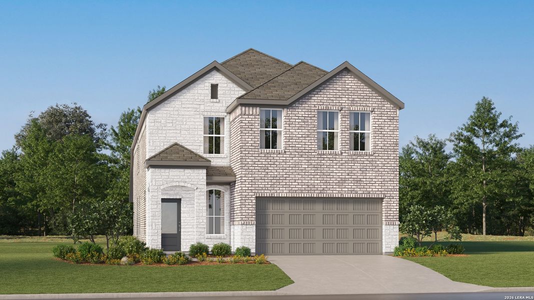 Front exterior of a new home in Grace Valley, Marion, TX, highlighting curb appeal (Image 27).