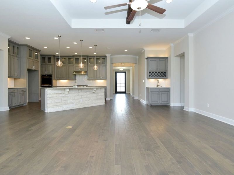 Representative unfurnished interior of a home built from the Madera II by Giddens Homes in Scofield Farms Estates, Georgetown (Image 288).