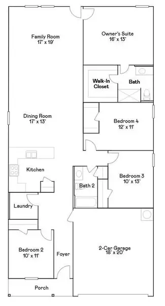 2D floor plan layout of this home in River Ranch, Dayton, TX (Image 4).