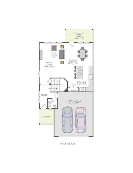 2D floor plan layout for the Lantana by Tri Pointe Homes in Terrace Collection At Turner's Crossing, Buda, TX (Image 4).