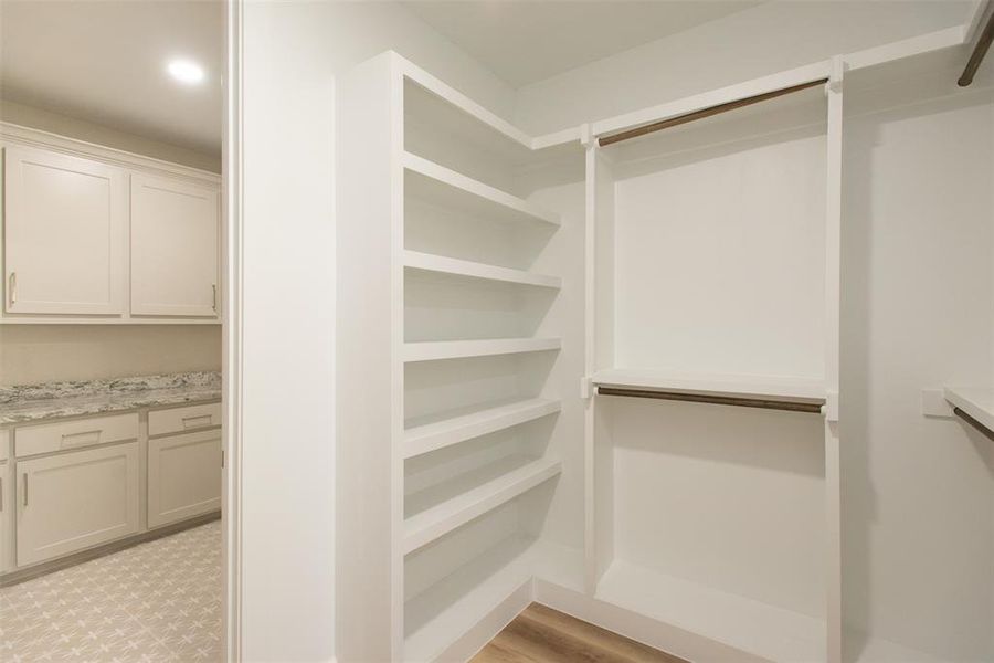 View of walk in closet