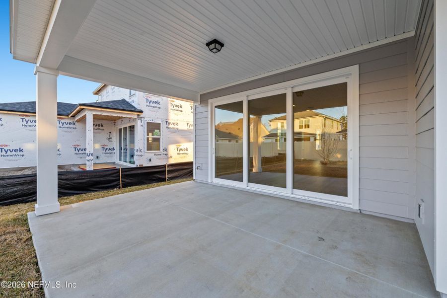 Exterior details and patio area of a home in Crosswinds at Nocatee, Ponte Vedra (Image 25).