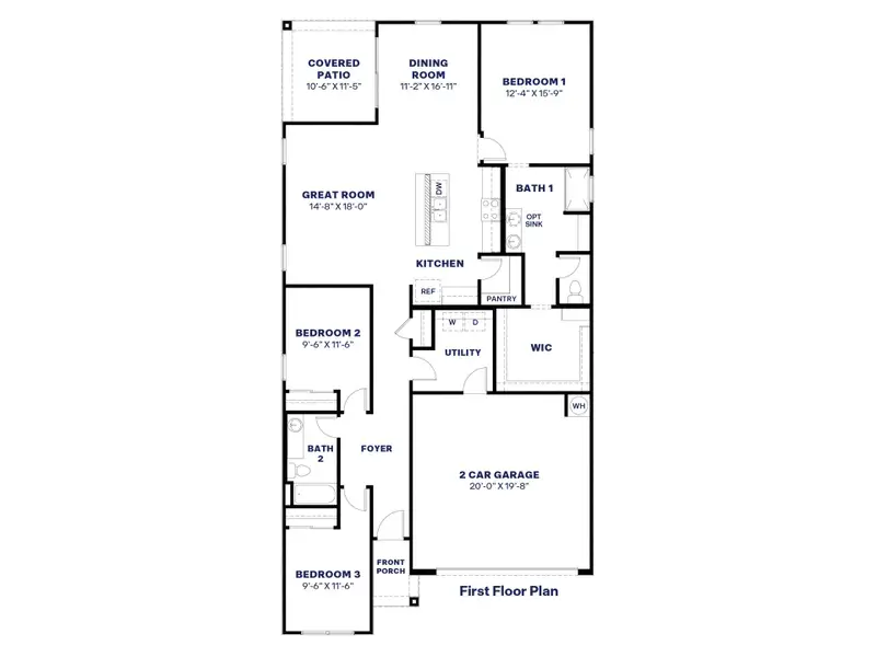 2D floor plan layout of this home in Rio Rancho Estates, Wittmann, AZ (Image 4).